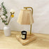 Traditional Farmhouse Iron Wood Prism 1-Light Melting Wax Table Lamp For Bedside