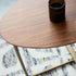 Contemporary Creative Oval Wood Iron End Table 2-Tier For Living Room