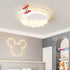 Modern Art Deco Kids Iron PE Rocket Cloud Round LED Flush Mount Ceiling Light For Bedroom