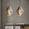 Traditional Vintage Striped Glass Round 1-Light Pendant Light For Living Room