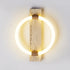 Contemporary Scandinavian Travertine Acrylic Twine Circle LED Wall Sconce Lamp For Bedroom