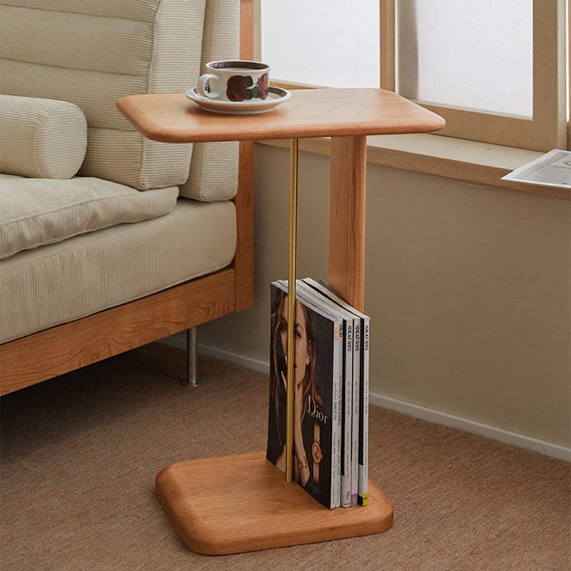 Modern Minimalist Square Wood End Table For Living Room