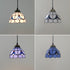 Traditional Tiffany Half Round Glass 1-Light Pendant Light For Bedroom