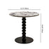 Traditional French Round Marble Wood End Table 1-Tier For Living Room