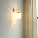 Traditional Vintage Round Shell Crystal Iron Frame 1-Light Wall Sconce Lamp For Living Room