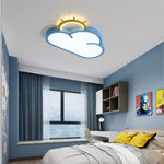 Contemporary Creative Cartoon Cloud Sun Acrylic Shade LED Kids Flush Mount Ceiling Light For Bedroom