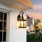 Traditional Vintage Hexagonal Castle Aluminum Glass 1-Light Outdoor Wall Sconce Lamp For Garden