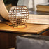 Traditional Farmhouse Metal Weaving Cane Ball 1-Light Table Lamp For Bedroom