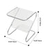 Modern Minimalist Square Z-Shape Iron Glass Side Table For Living Room