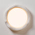 Modern Minimalist Cream Round Iron Fiberglass LED Flush Mount Ceiling Light For Living Room