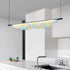 Modern Minimalist Iron Long Strip Rainbow Mesh Decor LED Island Light Pendant Light For Dining Room