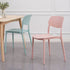 Contemporary Nordic Macaron Plastic Square Stackable Dining Chair Open Back For Dining Room