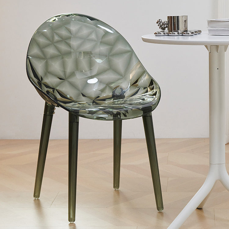 Contemporary Nordic Round Diamond Shape PC Dining Chair Backrest For Dining Room