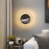 Contemporary Creative Starry Sky Moon Resin Astronaut Round LED Wall Sconce Lamp For Living Room