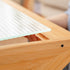 Traditional Japanese Rectangle Z-Shape Wood Glass Rattan Coffee Table For Living Room