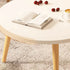 Modern Minimalist Round Marble Veneer Wood End Table 1-Tier For Living Room