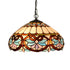 Traditional Tiffany Mediterranean Stained Glass Blue Heart Shape 1-Light Pendant Light For Living Room