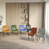 Modern Luxury Square Curved Leather Metal Dining Chair Backrest Armless For Dining Room