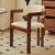 Contemporary Scandinavian Bent Square Leather Wood Dining Chair Backrest Arm For Dining Room