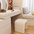 Modern Minimalist Square Arched PU Leather Wood Frame Vanity Stool For Bedroom