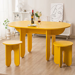 Modern Minimalist Oval Round Density Plate Dining Table And Chair Set For Dining Room