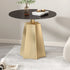 Modern Simplicity Round Hexagon Slate Carbon Steel End Table 1-Tray For Living Room