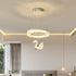 Contemporary Luxury Circle Ring Shade ABS Swan Decor LED Chandelier For Living Room