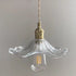 Modern Art Deco Ruffled Copper Iron Glass 1-Light Pendant Light For Dining Room