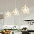 Contemporary Nordic Round Dome Lace Iron Crystal 1/3 Light Island Light Chandelier For Dining Room