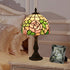 Traditional Tiffany Rose Flower Stained Glass Shade Zinc Alloy Base 1-Light Table Lamp For Study