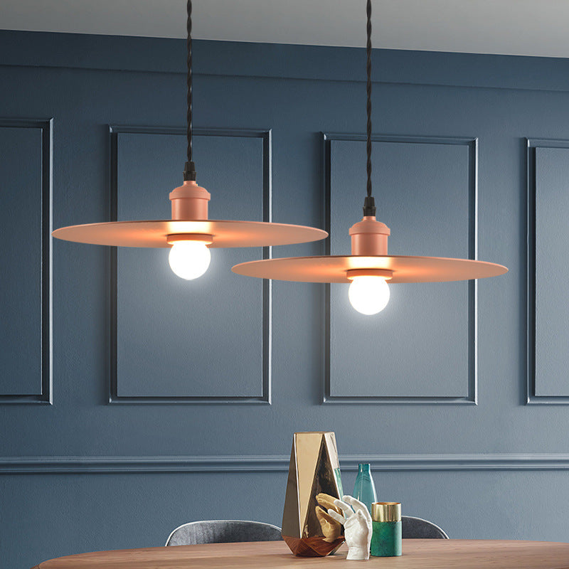 Modern Minimalist Round Iron 1-Light Pendant Light For Dining Room