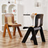 Contemporary Retro Rectangular Rattan Woven Solid Wood Dining Chair Backrest For Dining Room