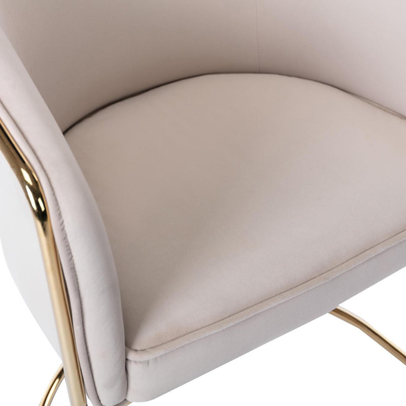 Modern Luxury Half Round Curved Leather Metal Frame Dining Chair Backrest Armrest For Dining Room