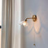 Contemporary Scandinavian Copper Glass Flower 1-Light Wall Sconce Lamp For Bedside