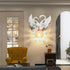 Modern Art Deco Resin Iron Crystal Couple Swan Ball 1-Light Wall Sconce Lamp For Living Room
