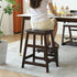 Modern Minimalist Rectangular Wooden Footrest Bar Stool Backless Armless For Dining Room