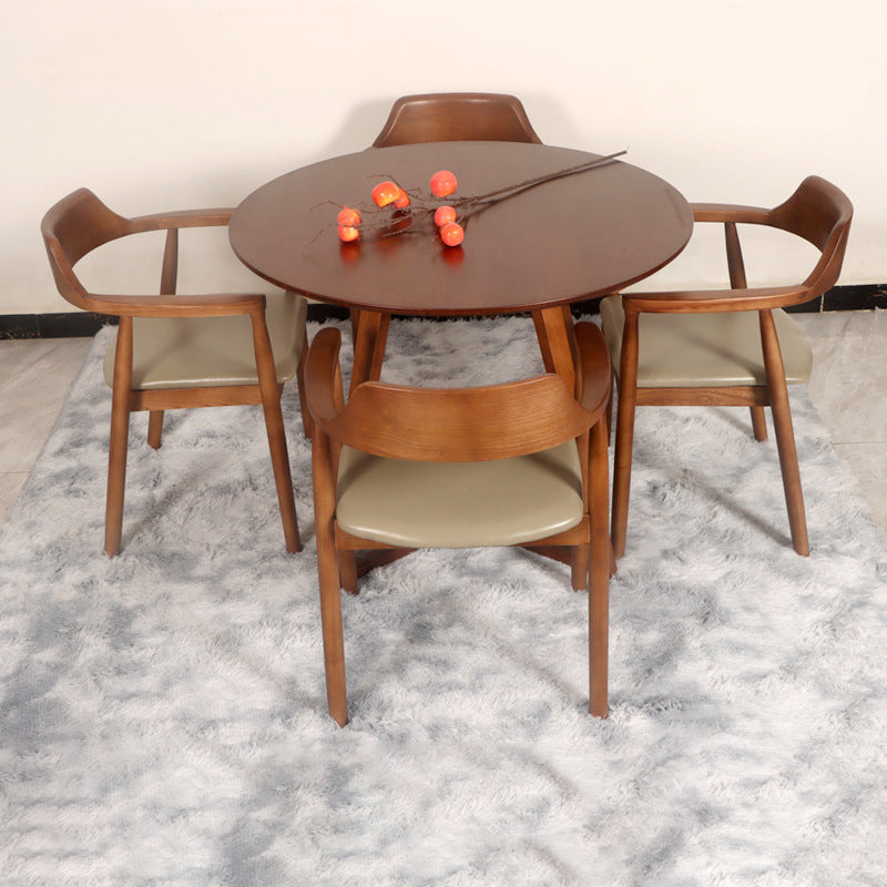 Modern Simplicity Round V-Shape Leg Rubber Wood Dining Table For 2/4 Seats