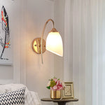Contemporary Nordic Pod Iron Glass 1-Light Wall Sconce Lamp For Bedroom