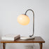 Contemporary Scandinavian Round Glass Iron Marble 1-Light Table Lamp For Living Room