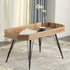 Traditional Rustic Rectangular Wood Iron Coffee Table For Living Room