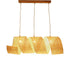 Traditional Japanese Bamboo Weaving Ribbon Shape 2/3-Light Chandelier For Dining Room