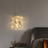 Modern Luxury Stainless Steel Crystal Irregular Column LED Pendant Light For Living Room