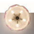 Traditional French Shell Textured Glass Round Shade Pearl Decor 5/8-Light Semi-Flush Mount Ceiling Light For Living Room