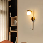 Contemporary Luxury Acrylic Spherical Shade Iron Aluminum 1-Light Wall Sconce Lamp For Bedroom