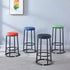 Modern Simplicity Leather Carbon Steel Cotton Metal Round Bar Stool Footrest For Kitchen