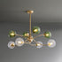 Contemporary Nordic Branch Line Orb Hardware Glass 6/8/12 Light Chandelier For Living Room