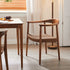 Traditional Vintage Braided Rope Wood Legs Square Dining Chair Backrest Armrest For Dining Room