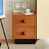 Traditional Vintage Rectangular Ball Handle Wood Nightstand 2-Drawer For Bedside