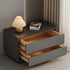 Modern Minimalist Rectangular Rock Slab Solid Wood Nightstand 2-Drawer For Bedroom