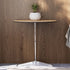 Modern Minimalist Round Leather Steel End Table For Living Room